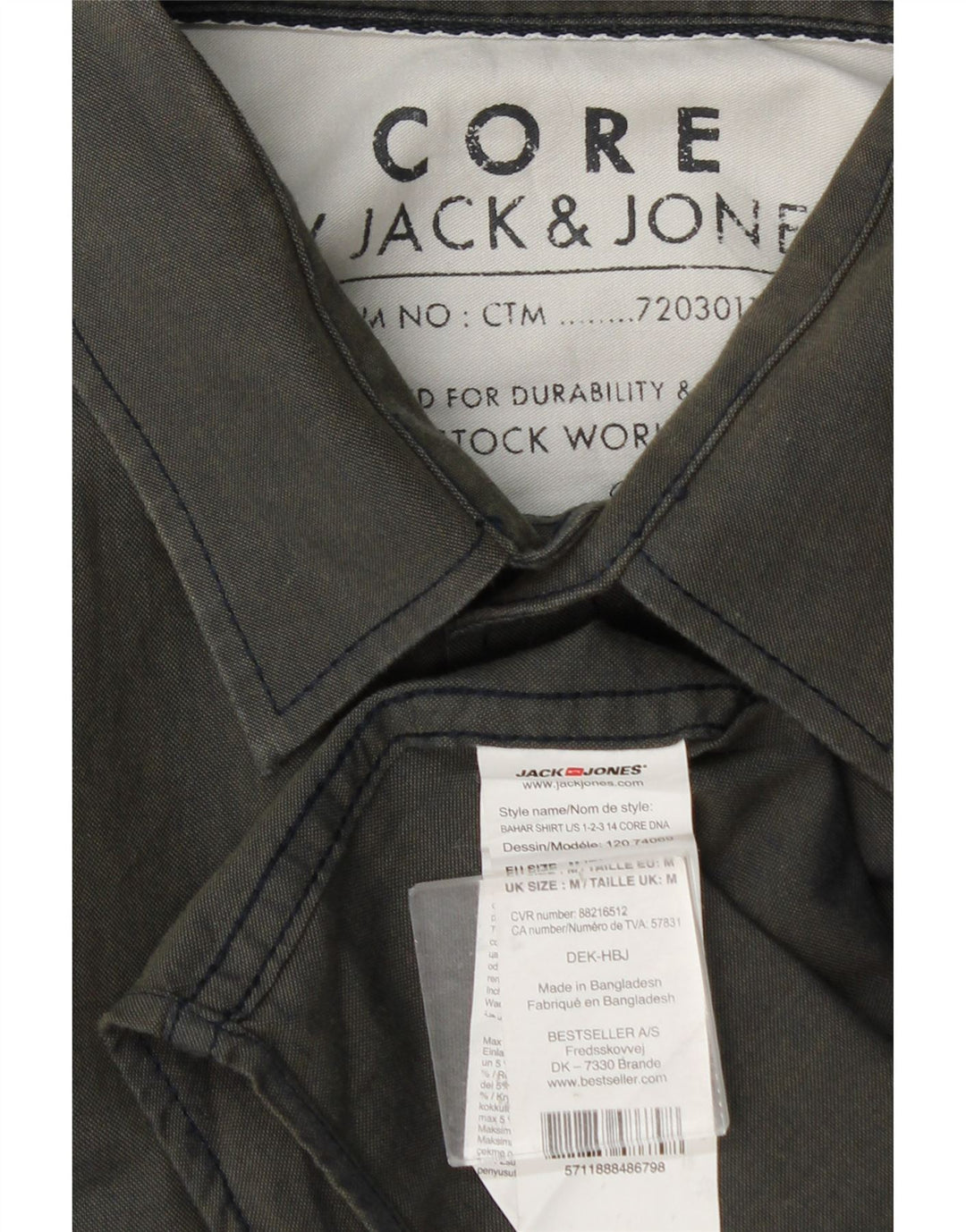Camisa Jack & Jones Hombre Medium Khaki Algodón