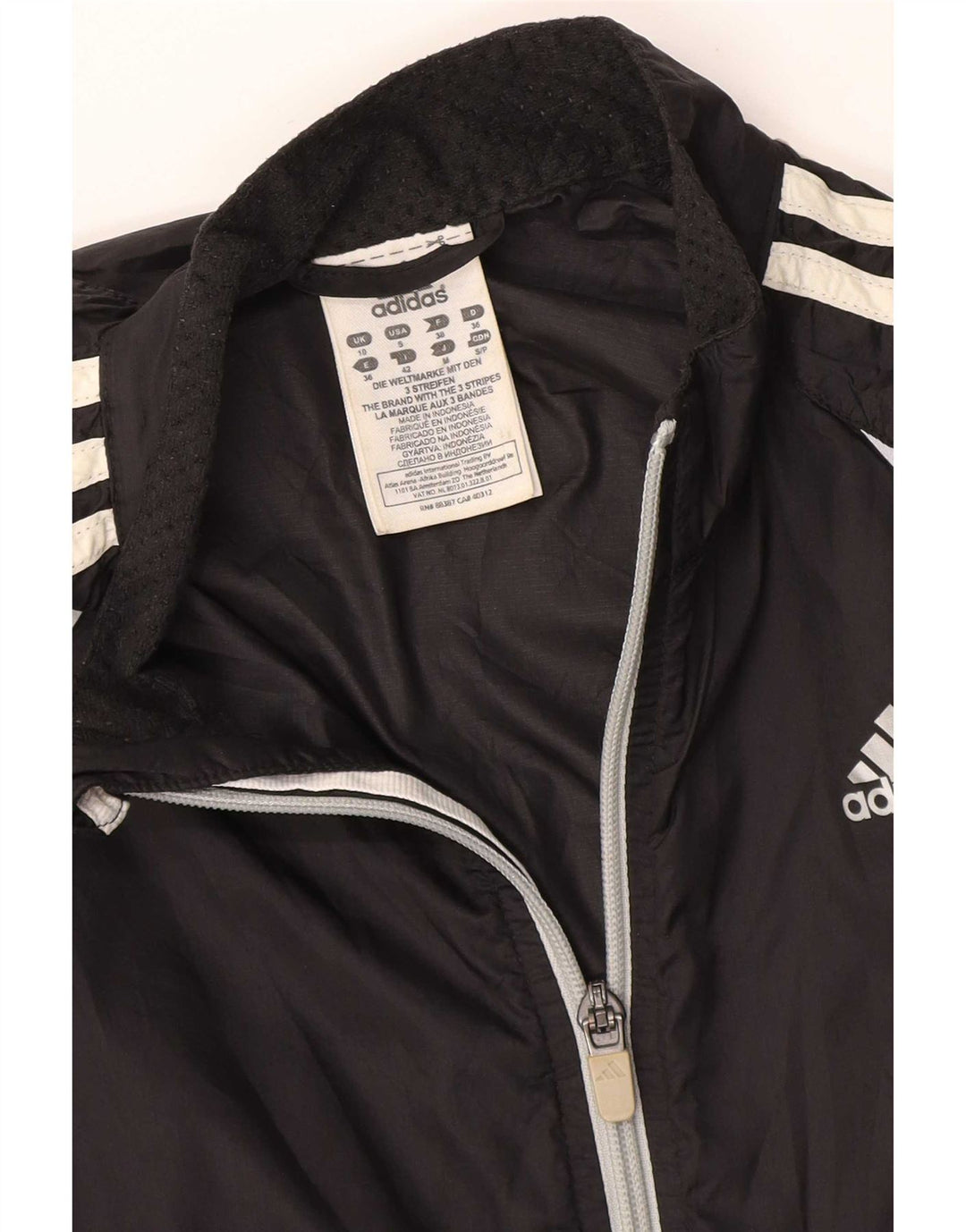 Adidas - Chaqueta de chándal para mujer, talla 10, nailon negro pequeño