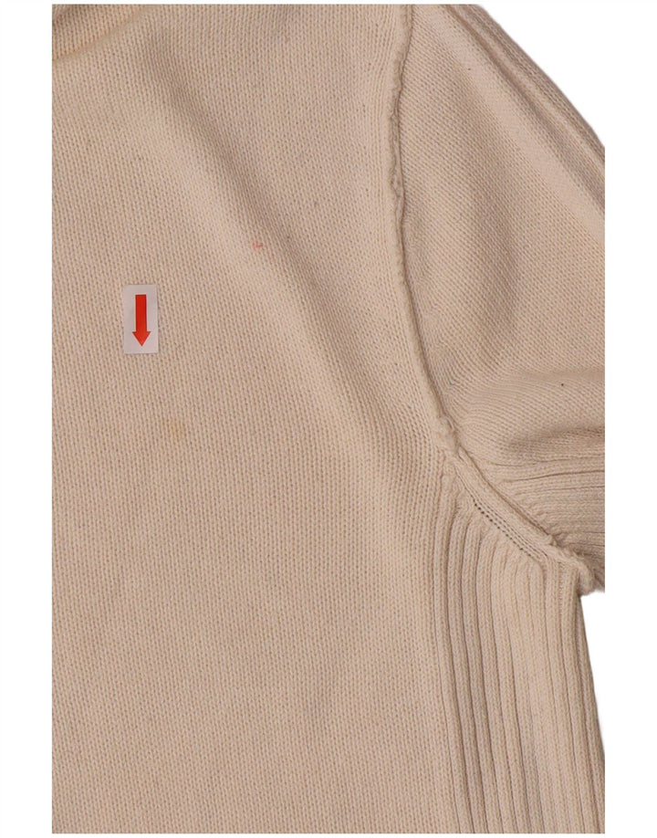 Tommy Hilfiger Suéter tipo cárdigan para hombre pequeño de algodón blanco roto