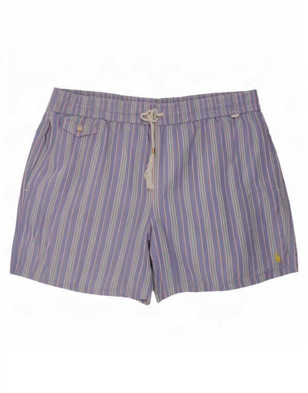 Polo Ralph Lauren Mens Swimming Shorts Large Blue Striped Cotton