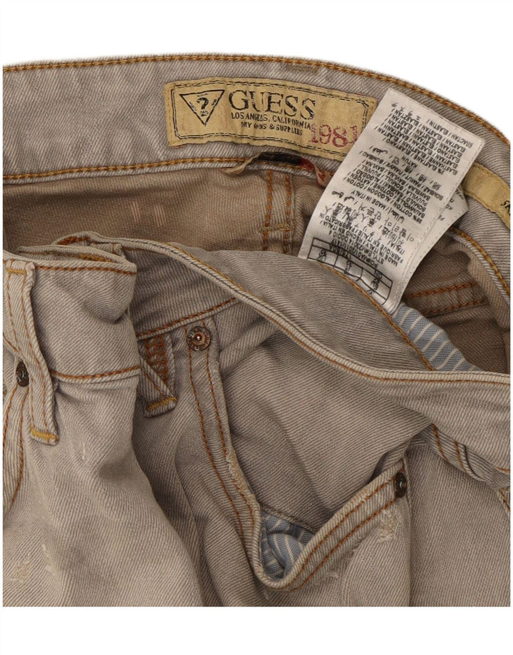 GUESS Vaqueros pitillo desgastados para hombre W32 L32 Algodón gris