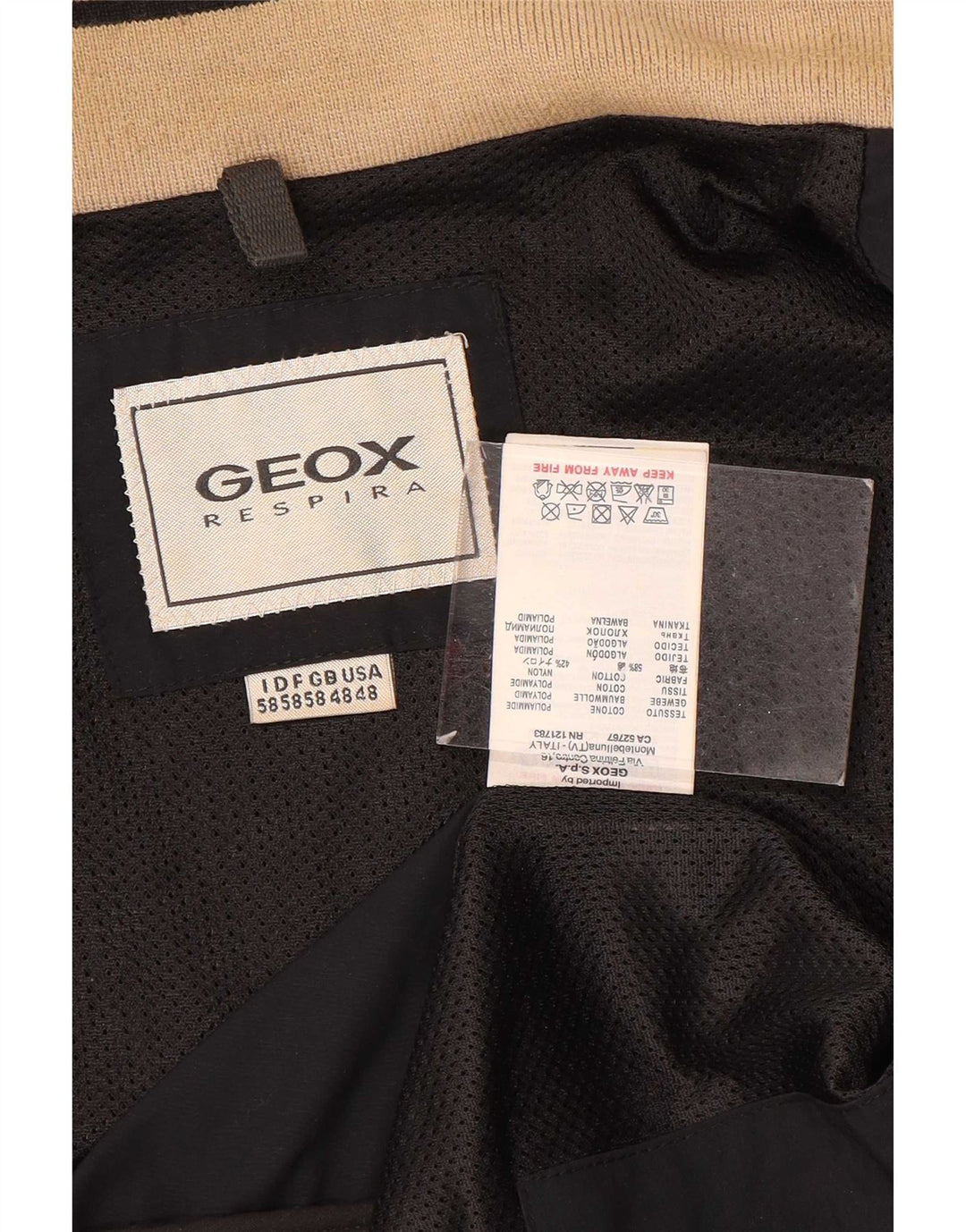 Geox Hombre Respira Bomber Jacket UK 48 4XL Negro Colorblock Poliamida