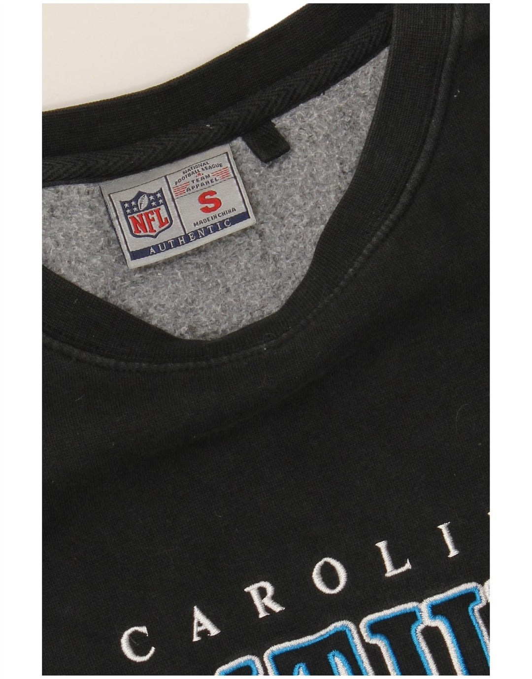 NFL Mens Carolina Panthers Loose Fit Graphic Sweatshirt Jumper Small Black