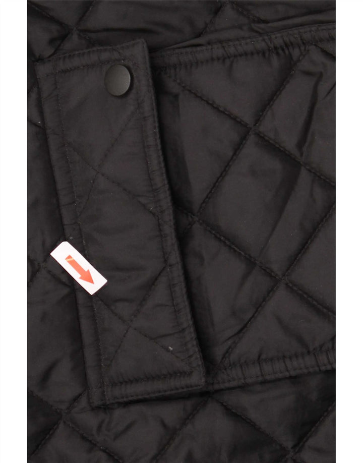 Vintage hombres chaqueta acolchada Reino Unido 42 XL nylon negro