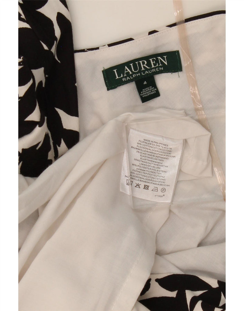 RALPH LAUREN Womens Sleeveless A-Line Dress US 4 Small Black Floral Cotton Vintage Ralph Lauren and Second-Hand Ralph Lauren from Messina Hembry 