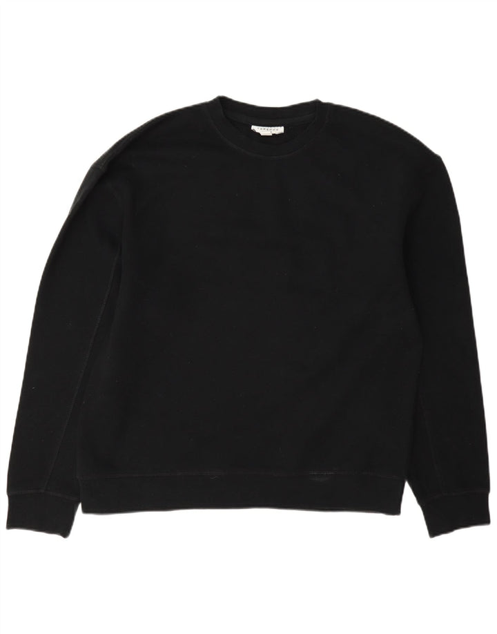 Topshop Sudadera de gran tamaño para mujer, jersey UK 10 Small Black Cotton