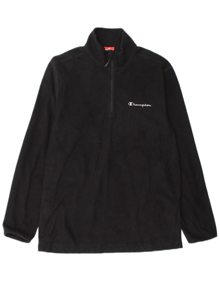 CHAMPION Jersey polar con cuello y cremallera para hombre Poliéster negro grande