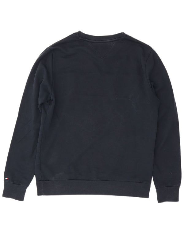 Tommy Hilfiger Hombre Sudadera Jumper Large Azul Marino Colorblock Algodón
