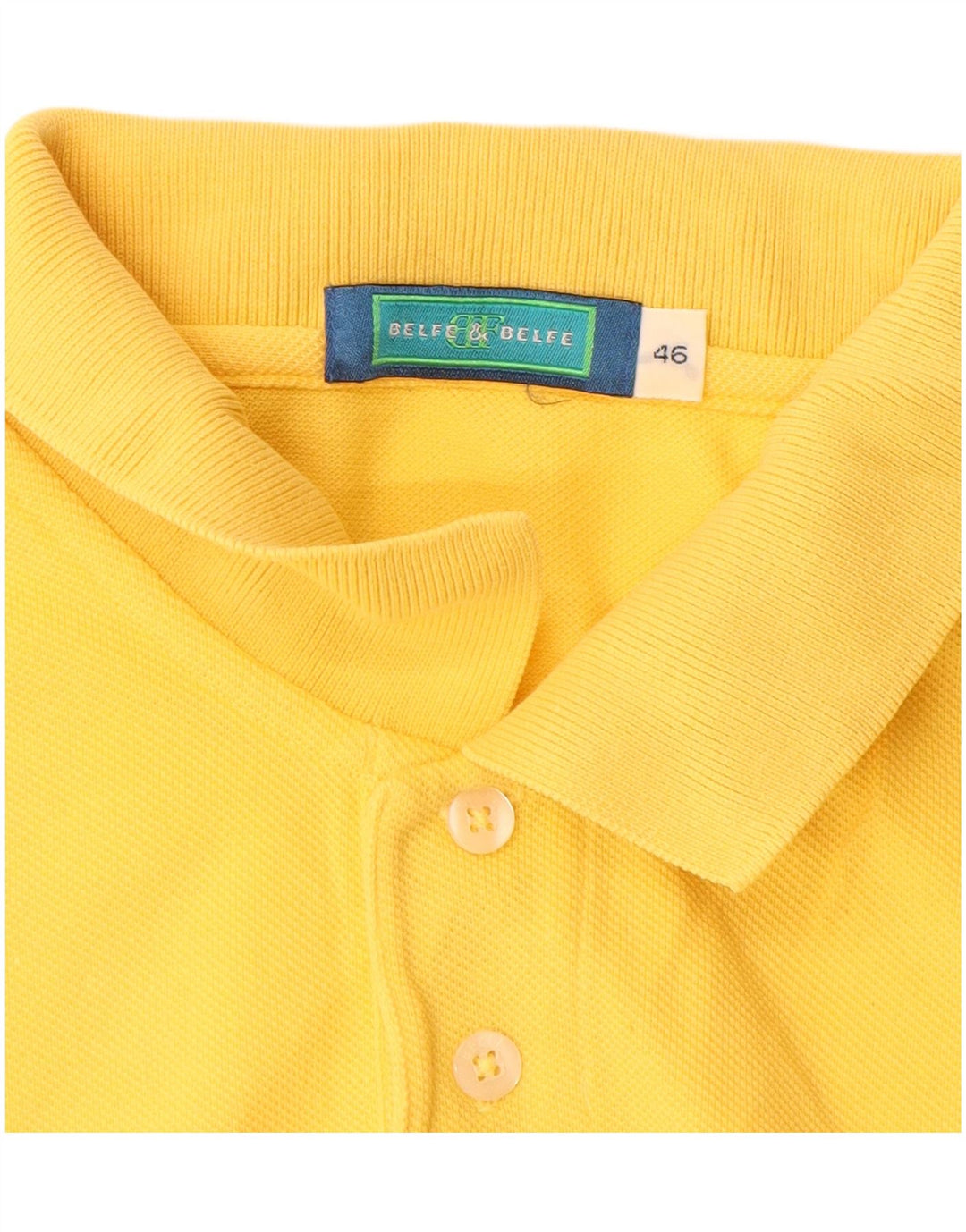 Belfe & Belfe Polo para hombre IT 46 Small Amarillo Algodón