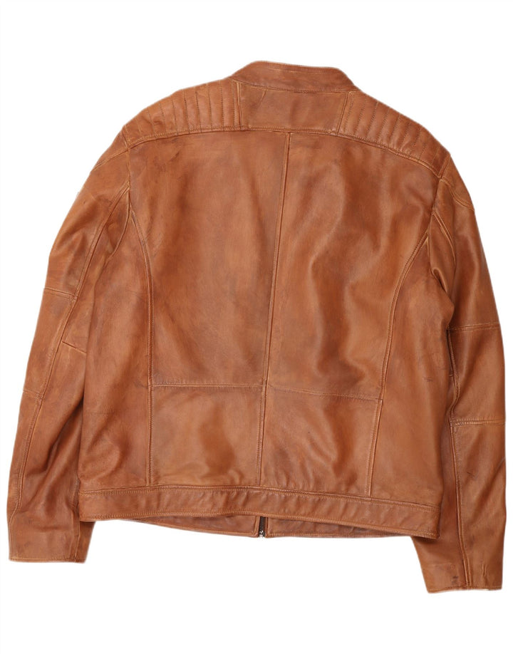 Trapper Chaqueta de cuero para hombre IT 56 3XL Cuero marrón