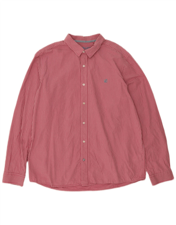 Camisa de hombre White Stuff XL de algodón a cuadros rosas