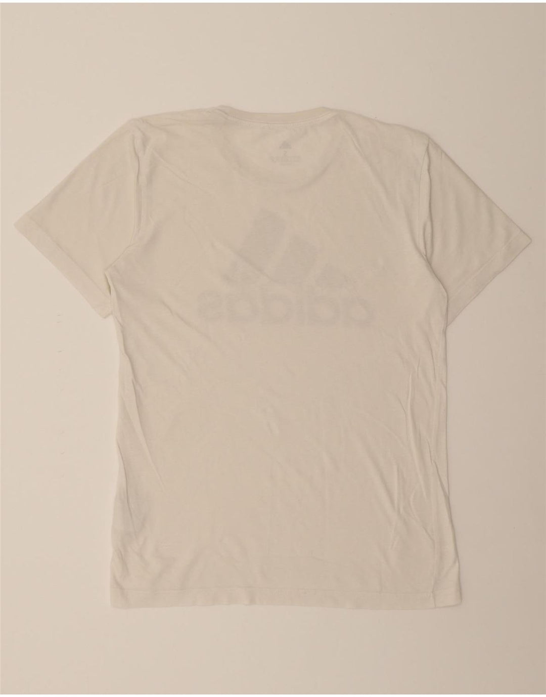 ADIDAS Mens Graphic T-Shirt Top Small White Cotton Vintage Adidas and Second-Hand Adidas from Messina Hembry 