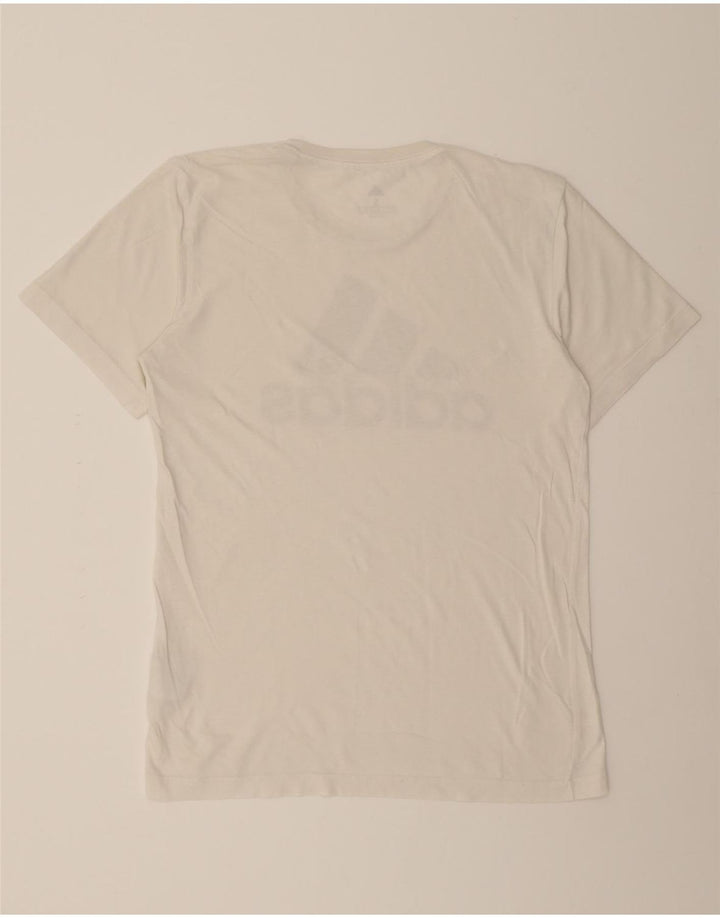 ADIDAS Mens Graphic T-Shirt Top Small White Cotton Vintage Adidas and Second-Hand Adidas from Messina Hembry 