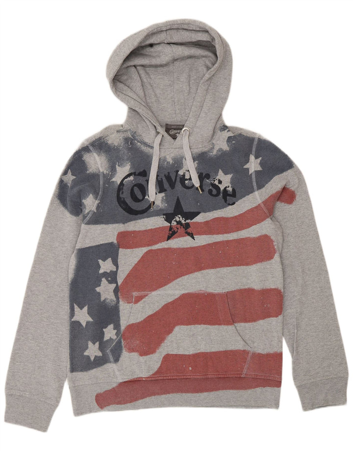 Converse Hombre Sudadera Con Capucha Gráfica Gris Medio
