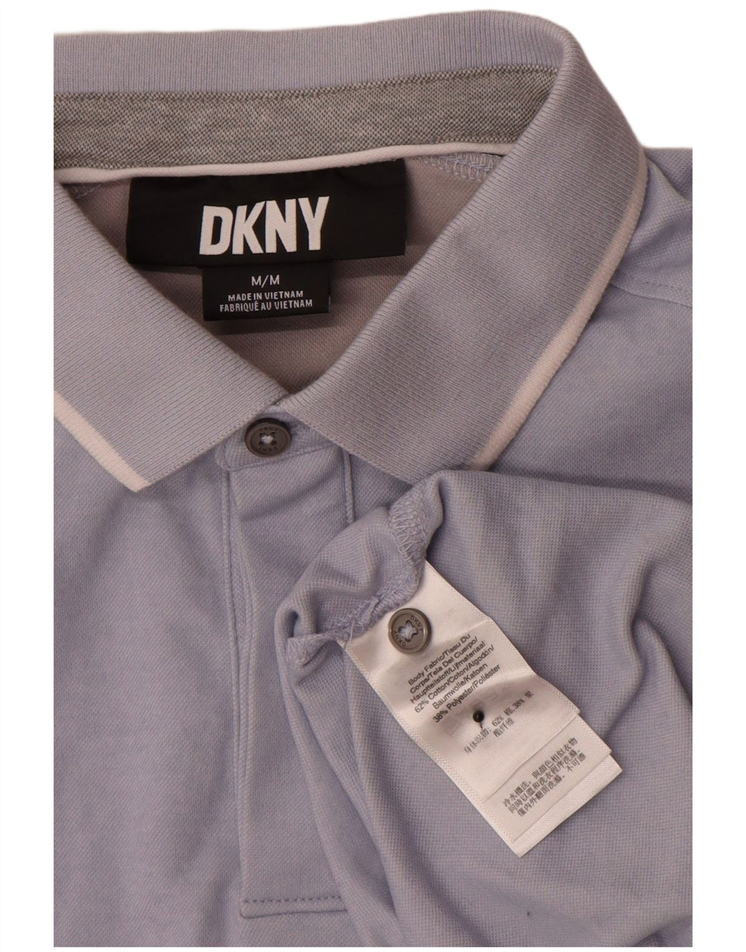Polo Dkny Hombre Algodón Azul Medio
