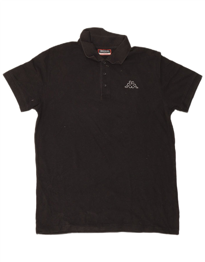 Kappa Polo Hombre Grande Algodón Negro