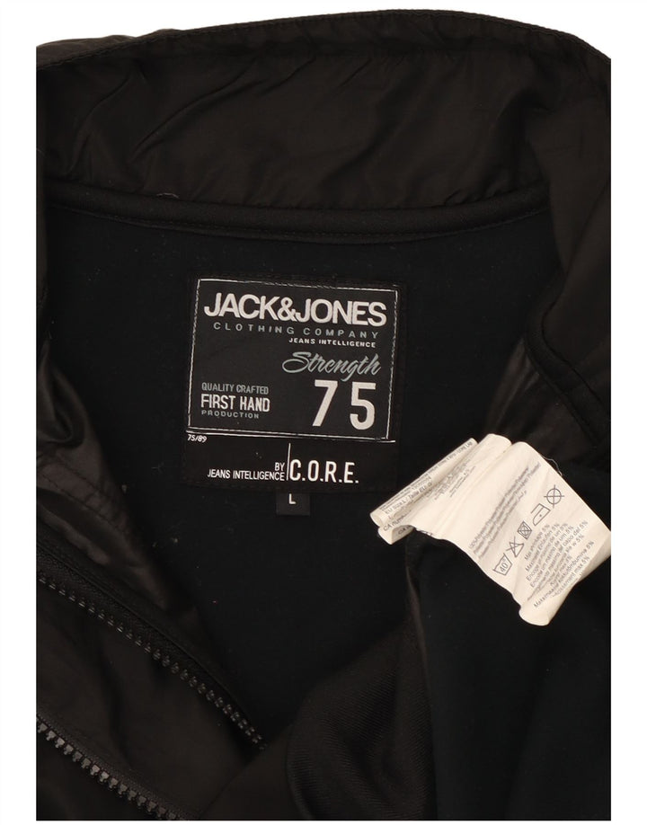 Jack & Jones Chaqueta Bomber para Hombre UK 40 Grande Poliéster Negro