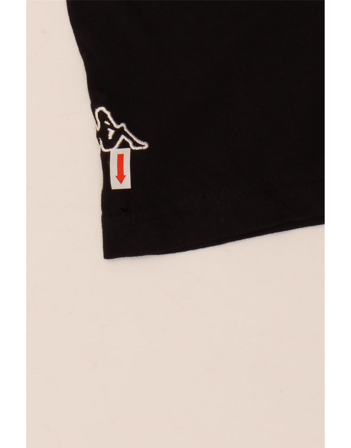 Kappa Hombre Camiseta Gráfica Top Medium Negro Algodón