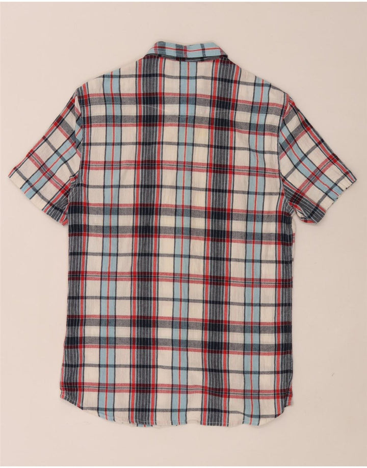 Camisa De Franela De Manga Corta De Algodón Con Cuadros Multicolores Grandes Lee Hombre