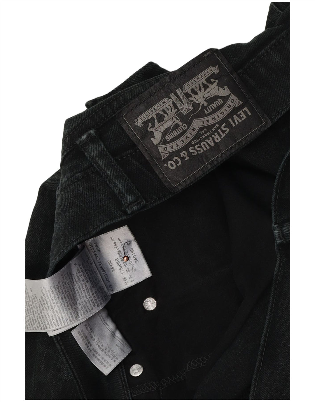 LEVI'S Vaqueros ajustados para hombre W34 L32 Algodón negro