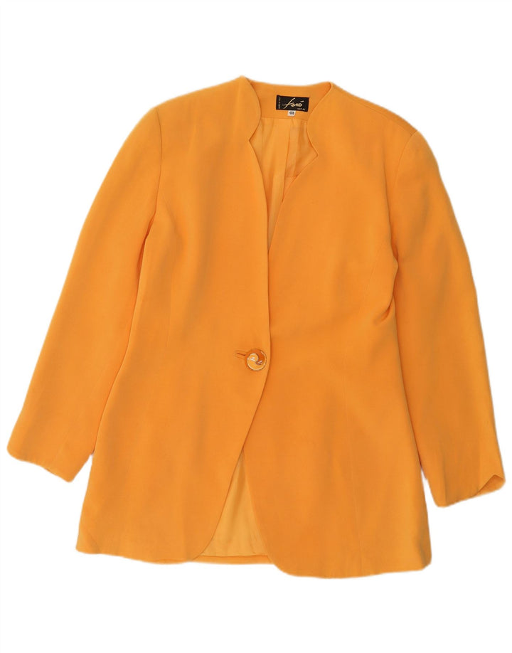 Vintage Mujer 1 Botón Blazer Chaqueta IT 44 Acetato Naranja Medio