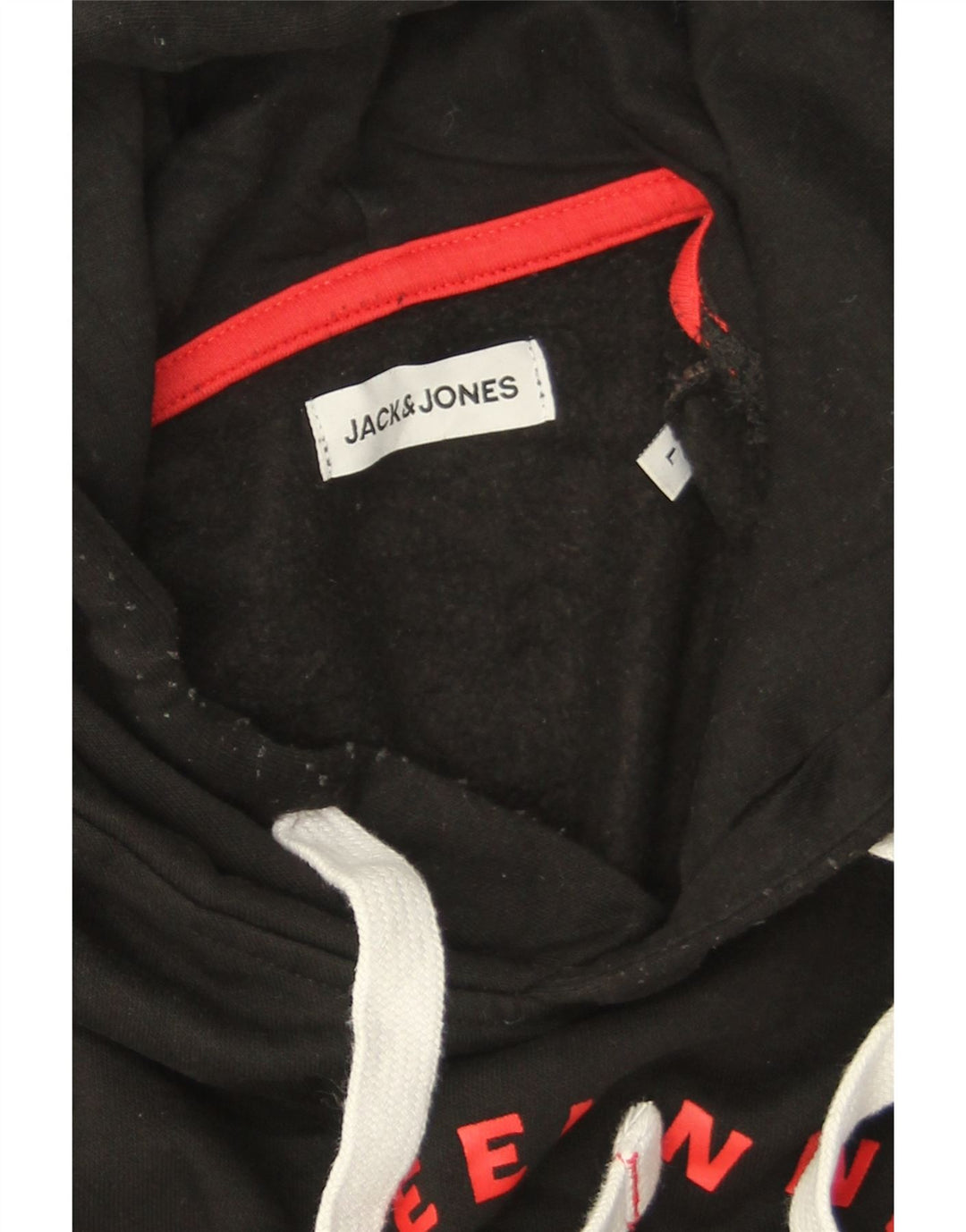 Jack & Jones Hombre Sudadera Con Capucha Gráfica Grande Negro