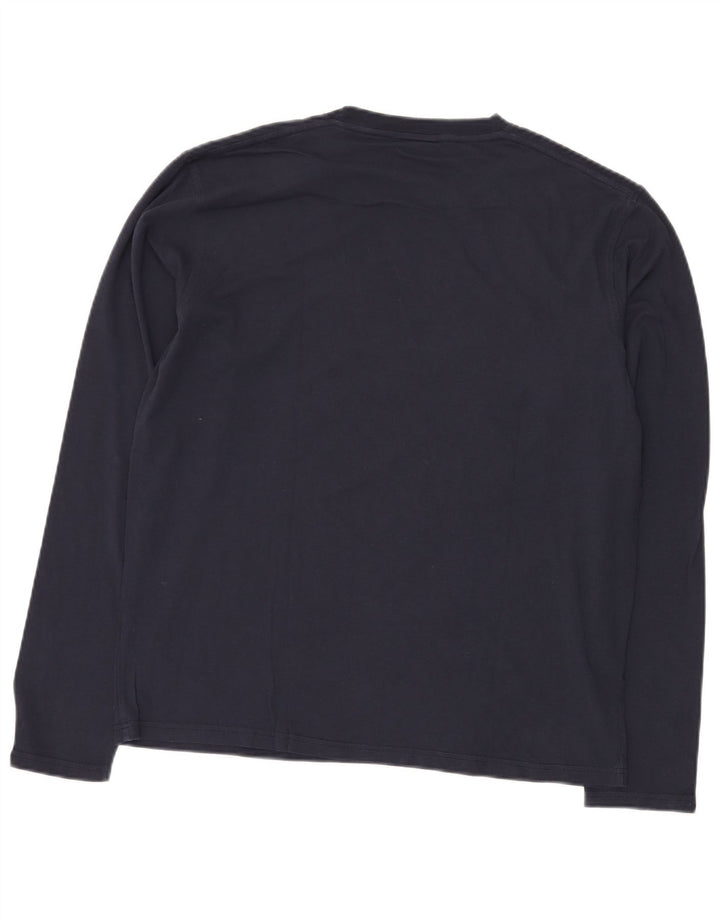 DIESEL Hombre Gráfico Top Manga Larga XL Azul Marino Algodón