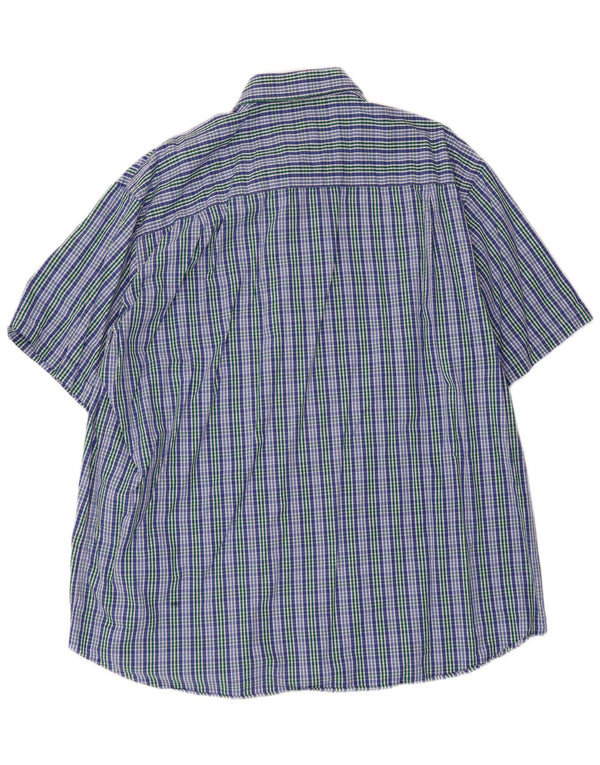 Paul & Shark Camisa de manga corta para hombre talla 45 17 3/4 XL azul a cuadros