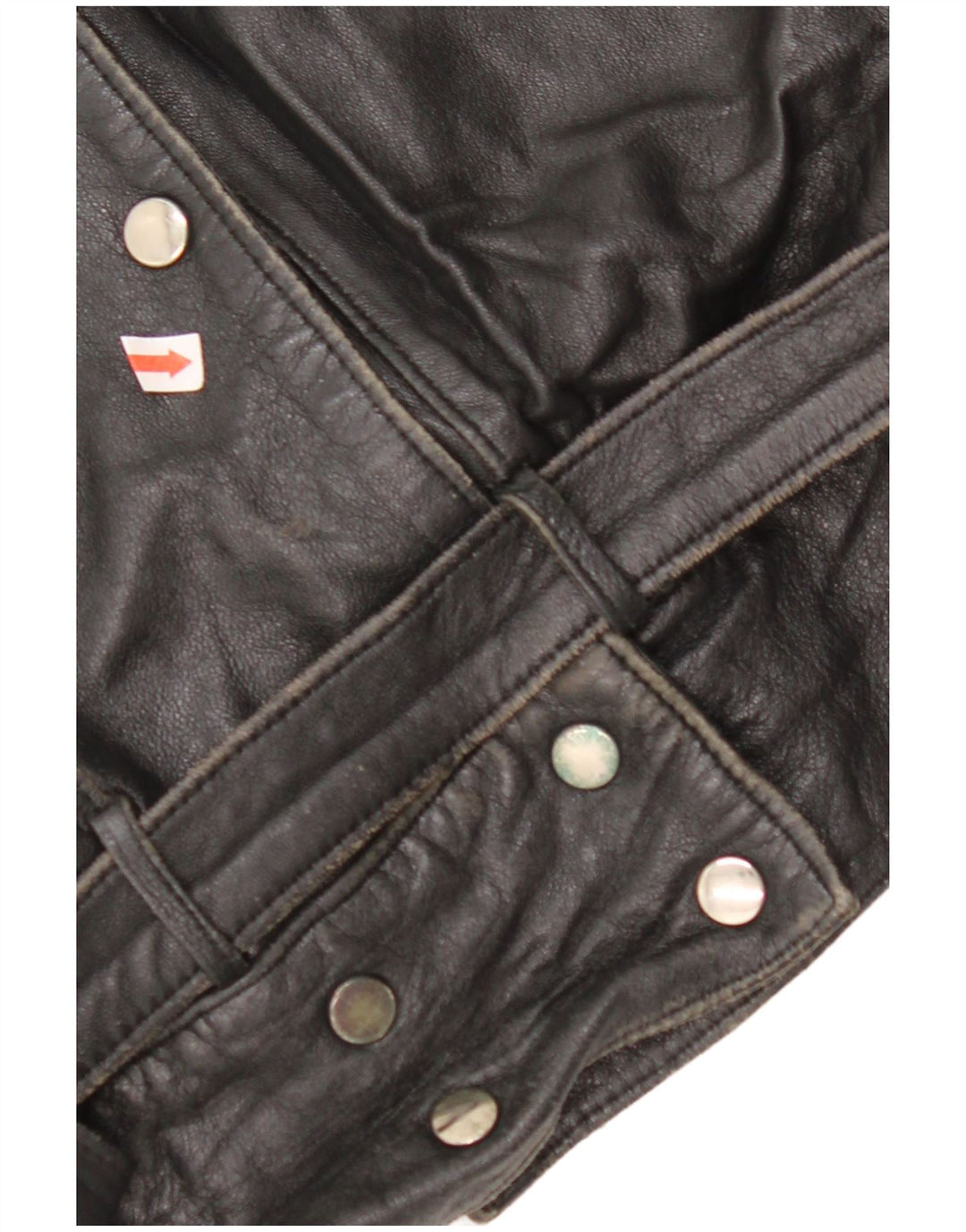 VINTAGE Chaqueta de cuero de gran tamaño para mujer EU 42 Cuero negro grande