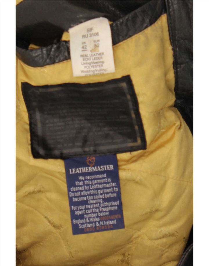 CLASSIC Chaqueta motera de cuero para hombre UK 42 XL Negro