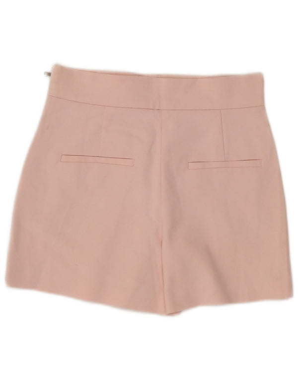 Zara Mujer Pantalones Cortos Casuales De Tiro Alto XS W25 Algodón Rosa