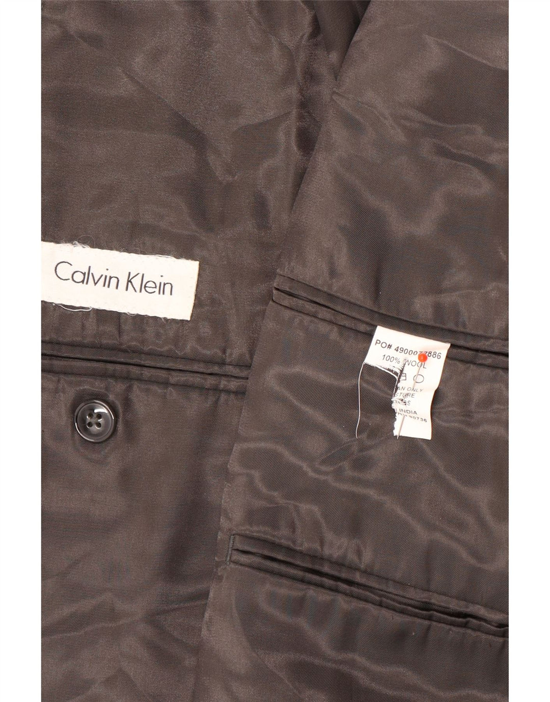 Calvin Klein Chaqueta Blazer de 2 Botones para Hombre UK 40 Grande Lana Gris