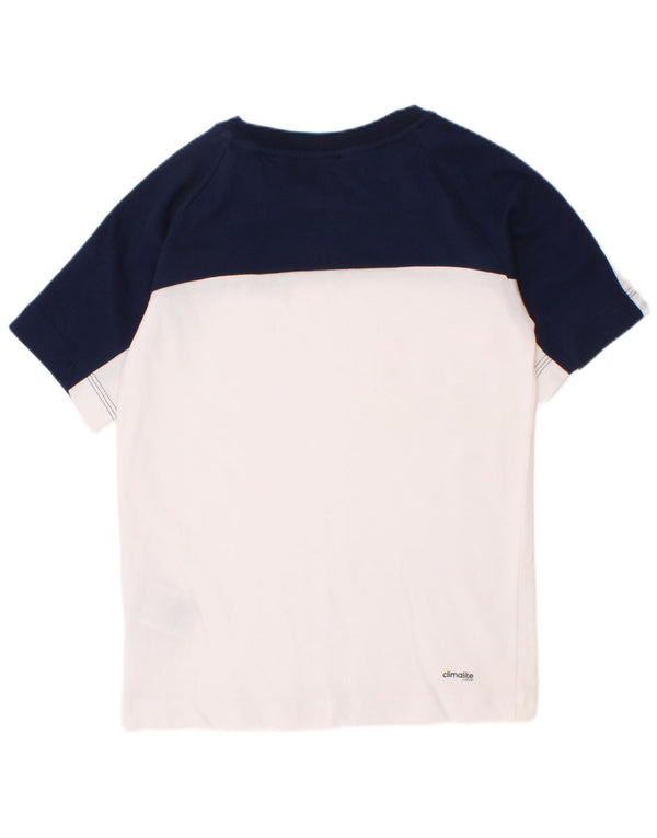Adidas Camiseta Climalite para niños 7-8 años Blanco Colorblock Algodón