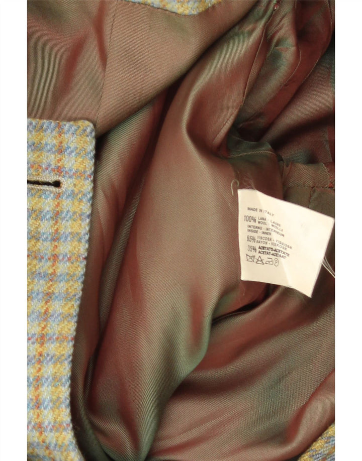 Henry Cottons Chaqueta tipo blazer de 3 botones para mujer IT 42 Lana a cuadros verde medio