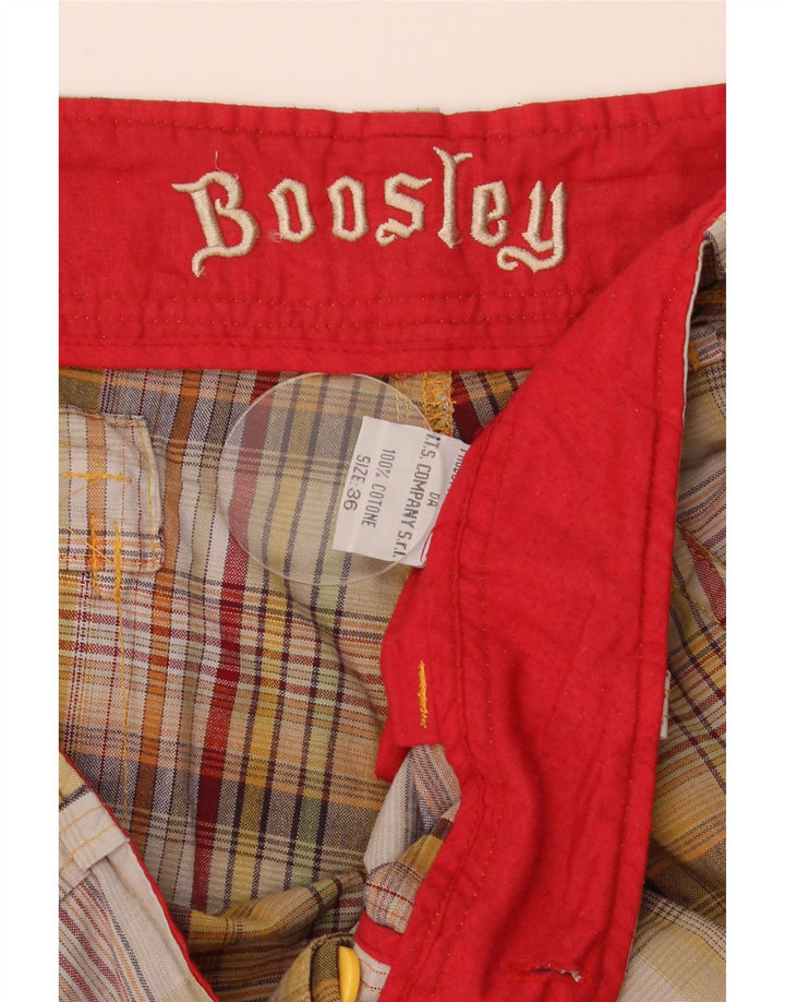 Boosley Shorts Cargo Hombre W36 Algodón A Cuadros Multicolor Grande