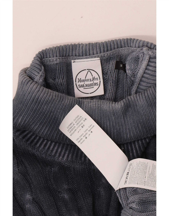 Murphy & Nye Jersey de cuello redondo para hombre de algodón azul marino mediano