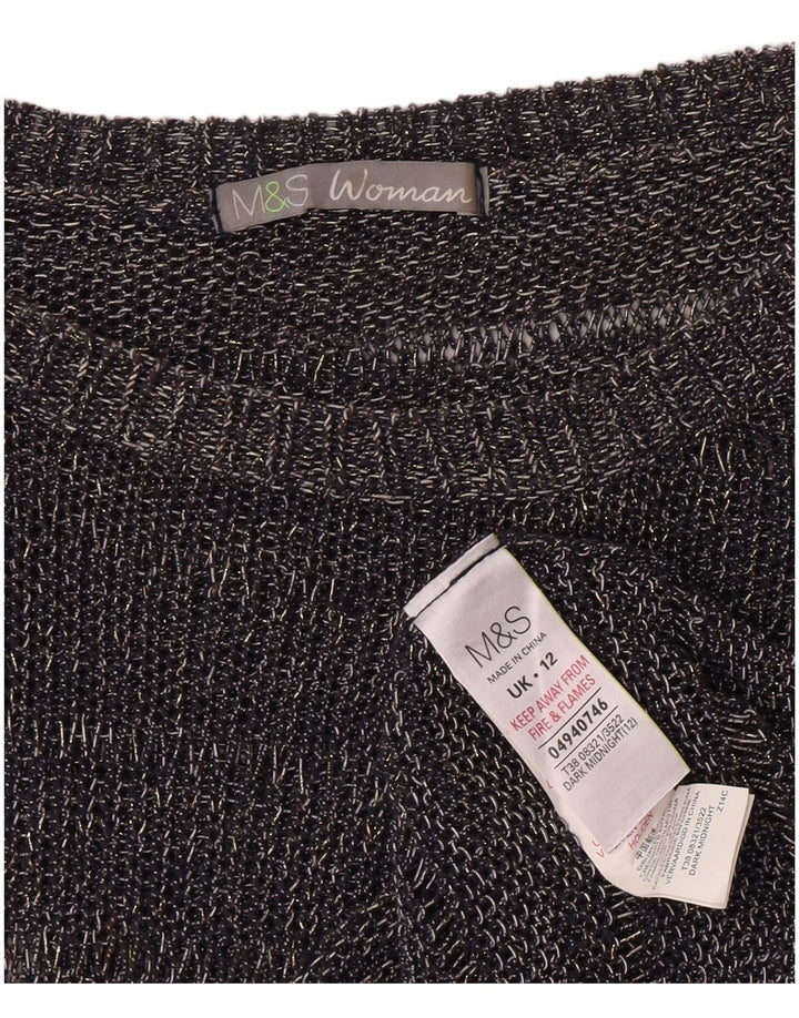 Marks & Spencer suéter con cuello barco para mujer, talla 40, talla M, azul marino