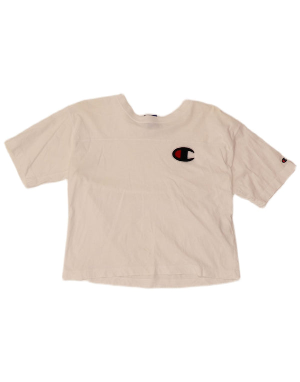 CHAMPION Camiseta corta para mujer Top UK 10 Small White Cotton