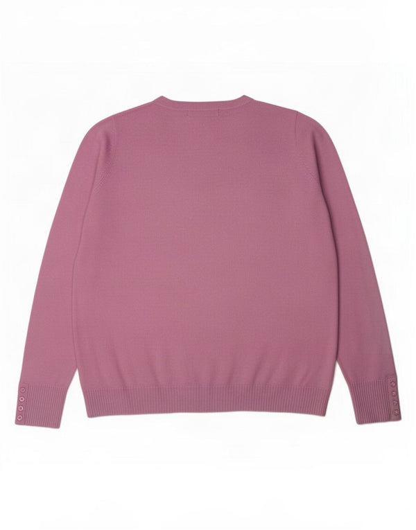 Marks & Spencer Suéter con Cuello en V para Mujer UK 46 Grande Acrílico Púrpura
