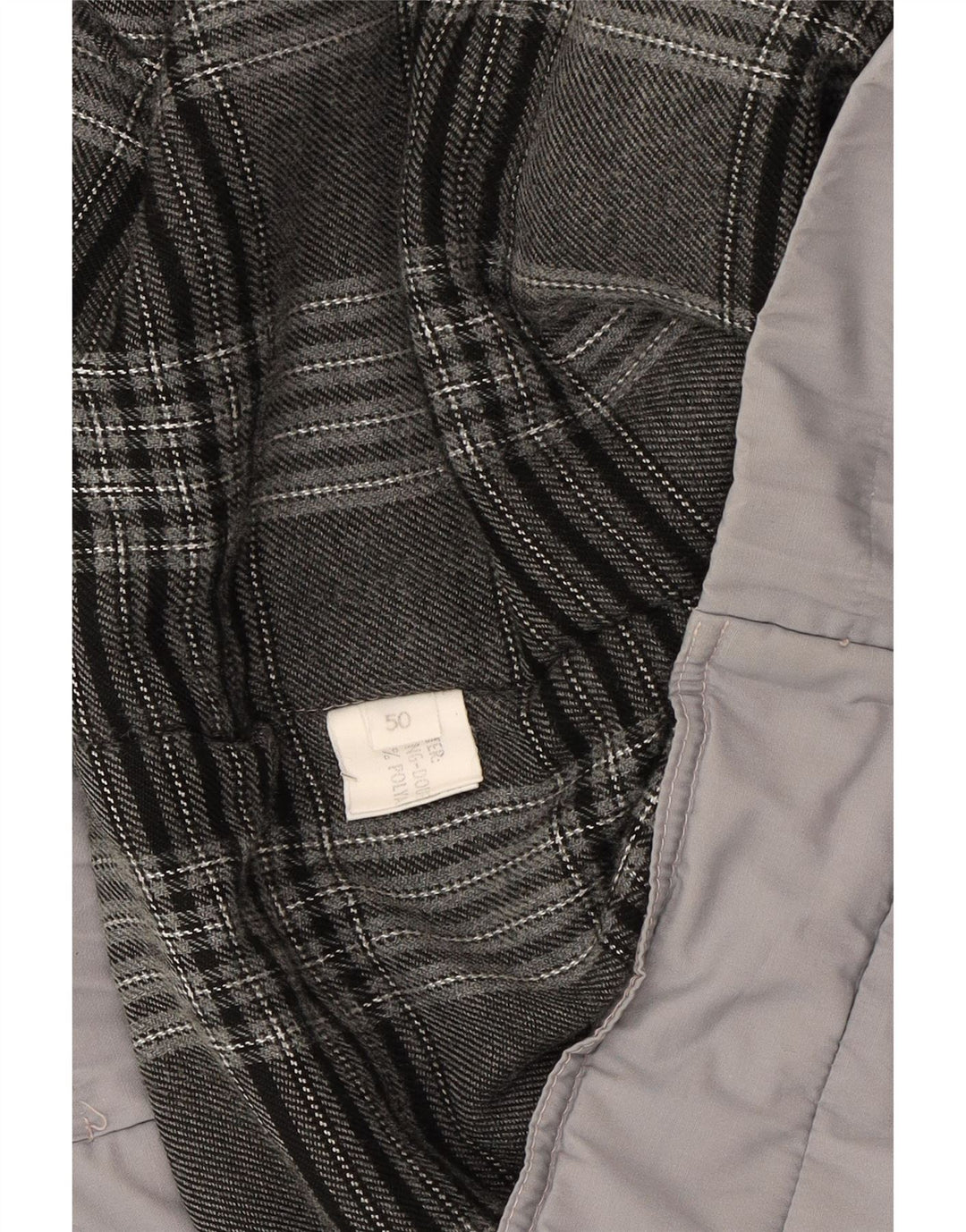 VINTAGE Mens Bomber Jacket IT 50 Large Grey Polyester Vintage Vintage and Second-Hand Vintage from Messina Hembry 