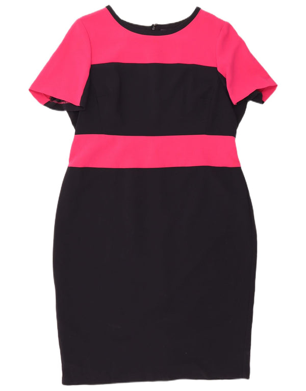 MARKS & SPENCER Vestido tubo para mujer UK 40 XL Poliéster con bloques de color negro