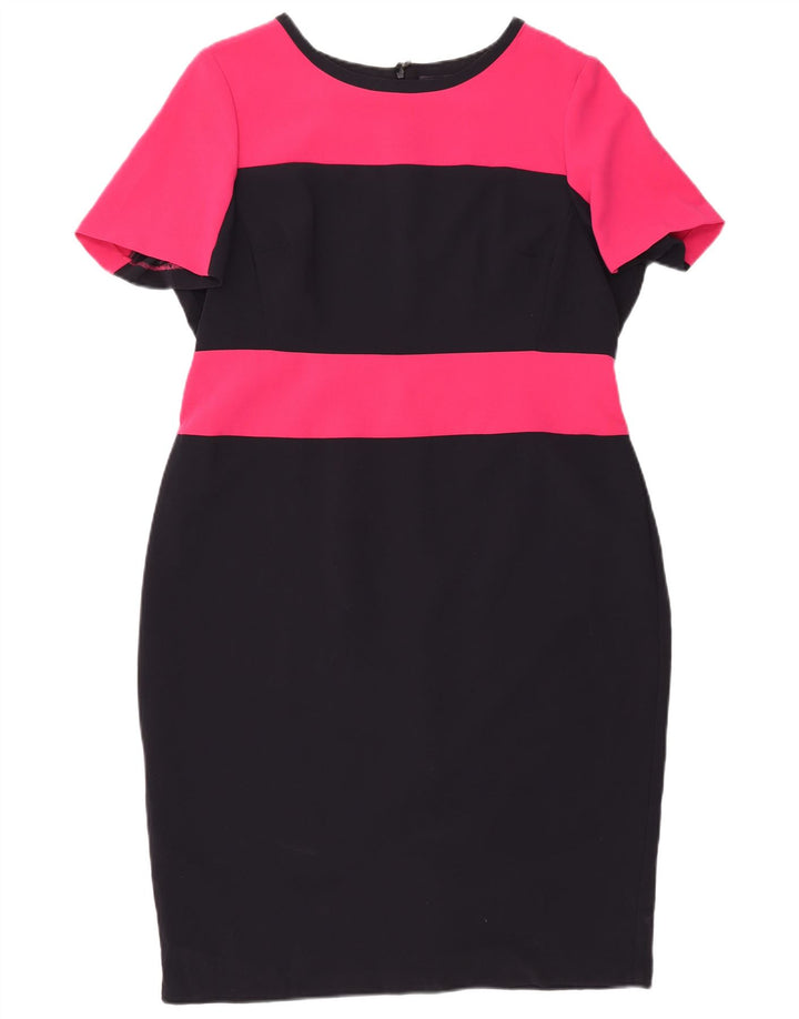 MARKS & SPENCER Vestido tubo para mujer UK 40 XL Poliéster con bloques de color negro