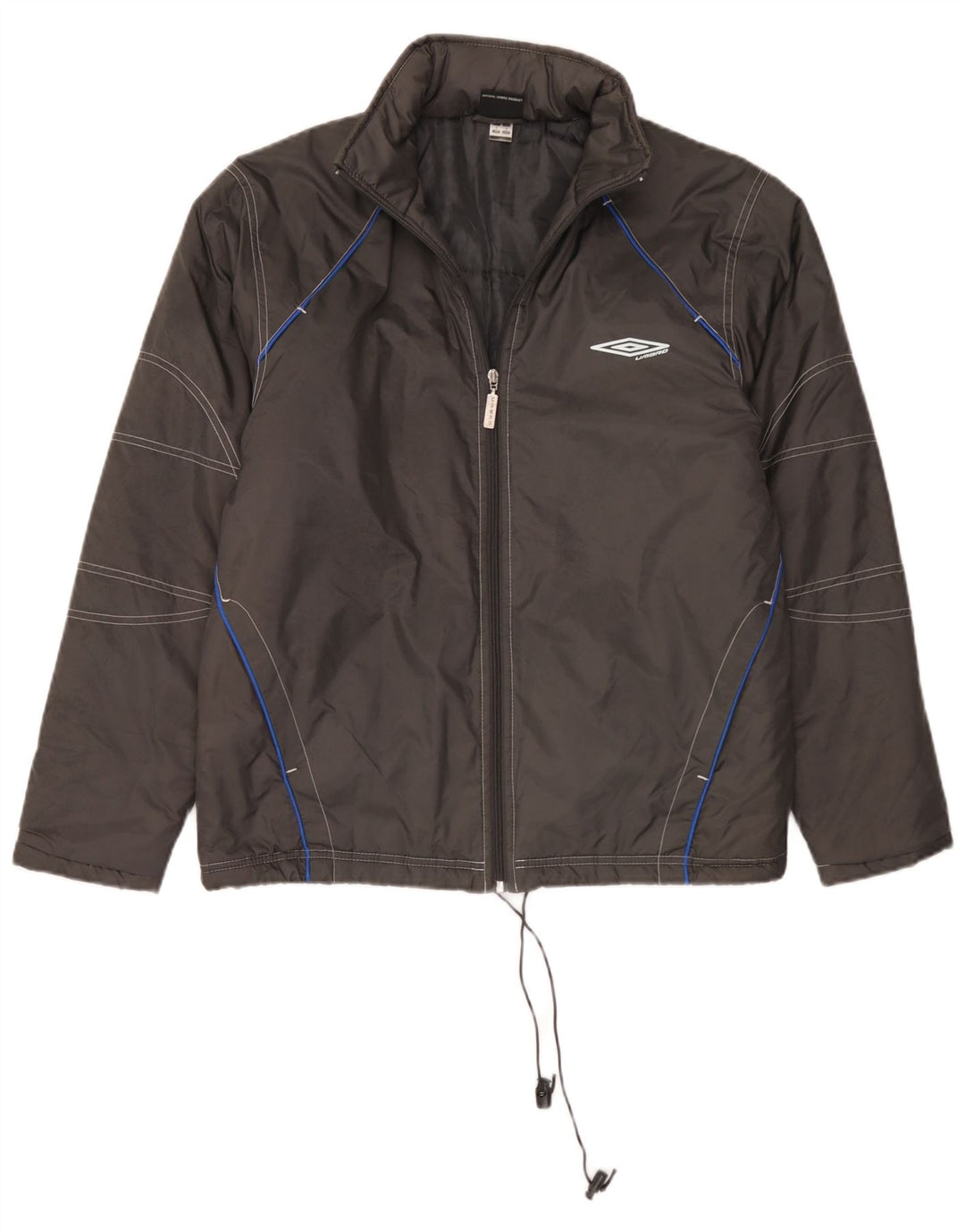 Umbro Chaqueta acolchada con capucha para hombre UK 36 Small Grey Nylon