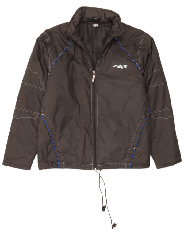 Umbro Chaqueta acolchada con capucha para hombre UK 36 Small Grey Nylon