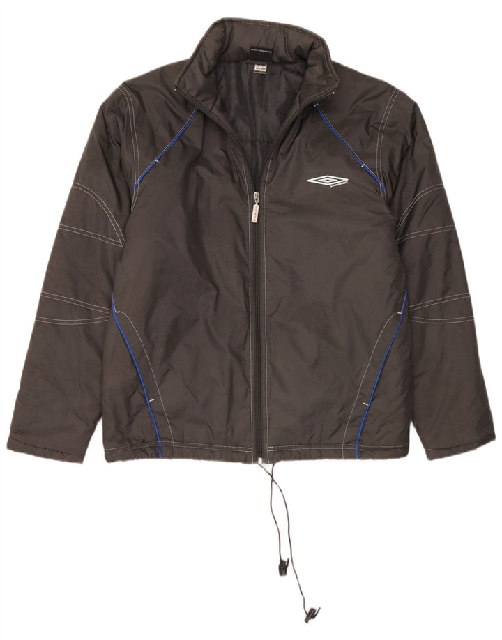 Umbro Chaqueta acolchada con capucha para hombre UK 36 Small Grey Nylon