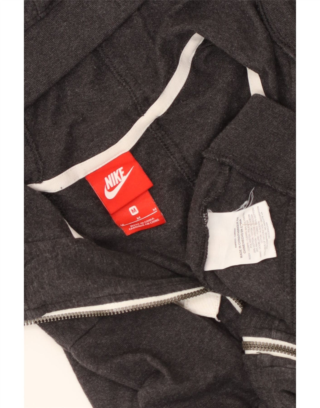 Nike Sudadera con capucha y cremallera para mujer UK 12 Poliéster gris medio