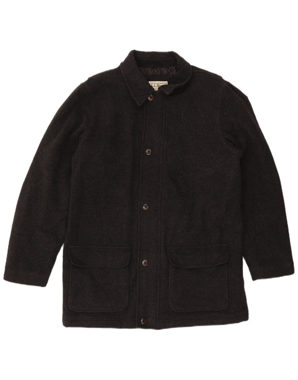 L.L.Bean Abrigo alto para hombre UK 40 Lana gris grande