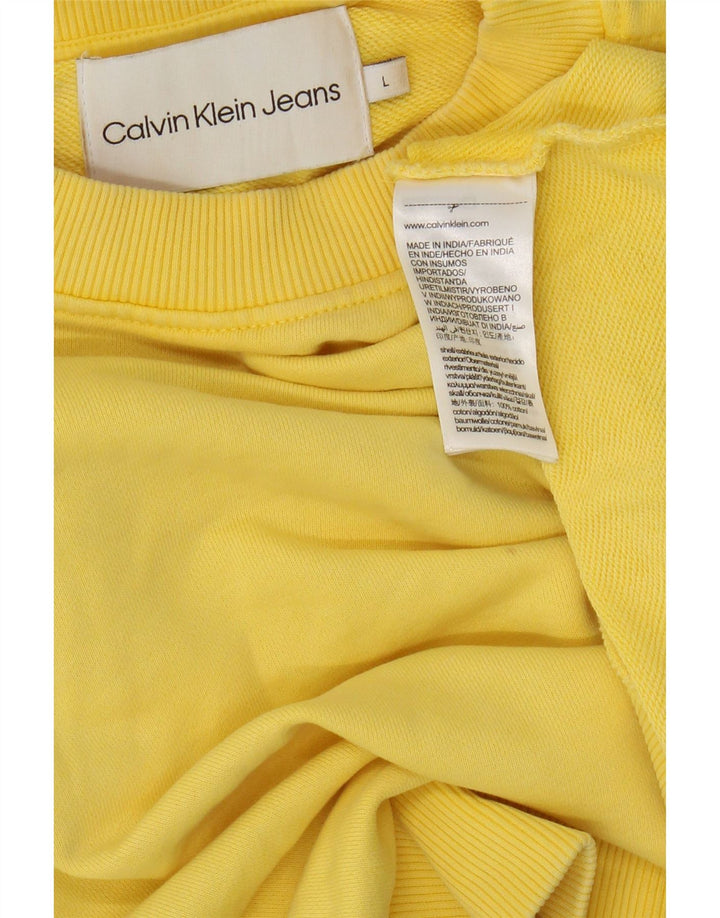 Calvin Klein Jeans - Sudadera extragrande para mujer, talla 40, color amarillo