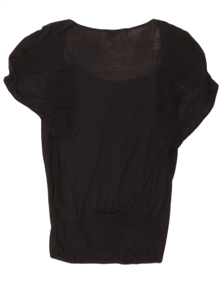 GUESS BY MARCIANO Blusa para mujer Top UK 44 Mediano Seda Negra
