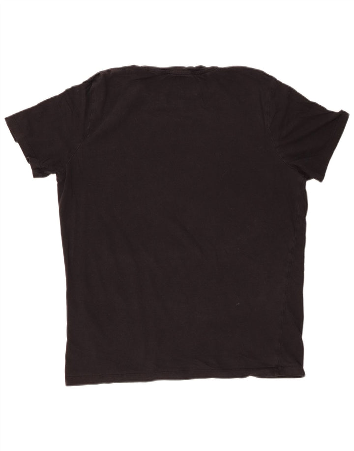 JACK & JONES Hombre Camiseta Top Grande Negro Algodón
